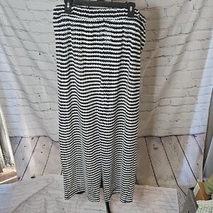 Time and Tru Swim Coverup Pants Black/White Stripe Size 2X